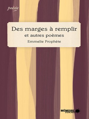 cover image of Des marges à remplir et autres poèmes